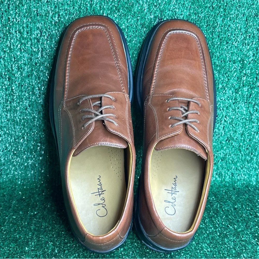 Cole‎ Haan Air Brennan Brown Leather Air Dress Sneakers Mens Size 10.5 M - EUC
